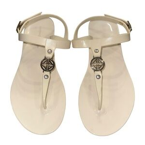 Antonio Melani Thong Jelly Sandals – Size 9 – Ivory Jellycore Chic